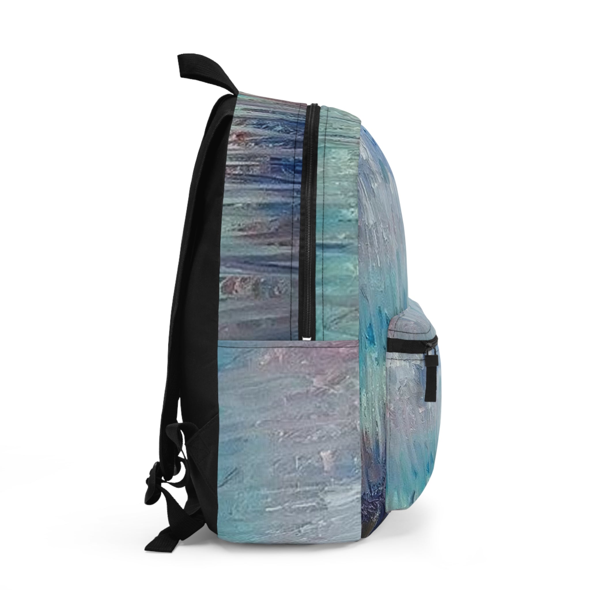 Abstract Ocean Blues Backpack — Pastel Seascape Print School & Travel Bag