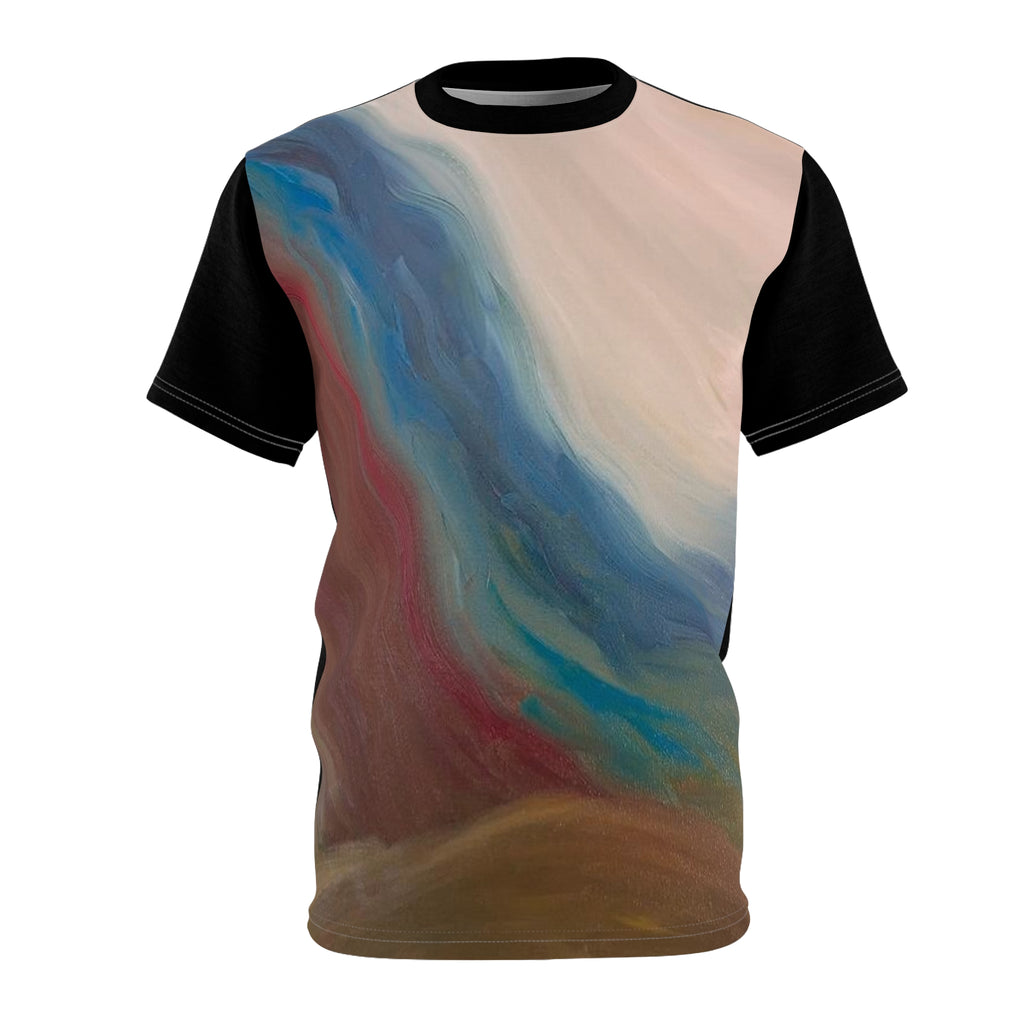 Abstract Coastal Wave T-Shirt – All-Over Print Tee