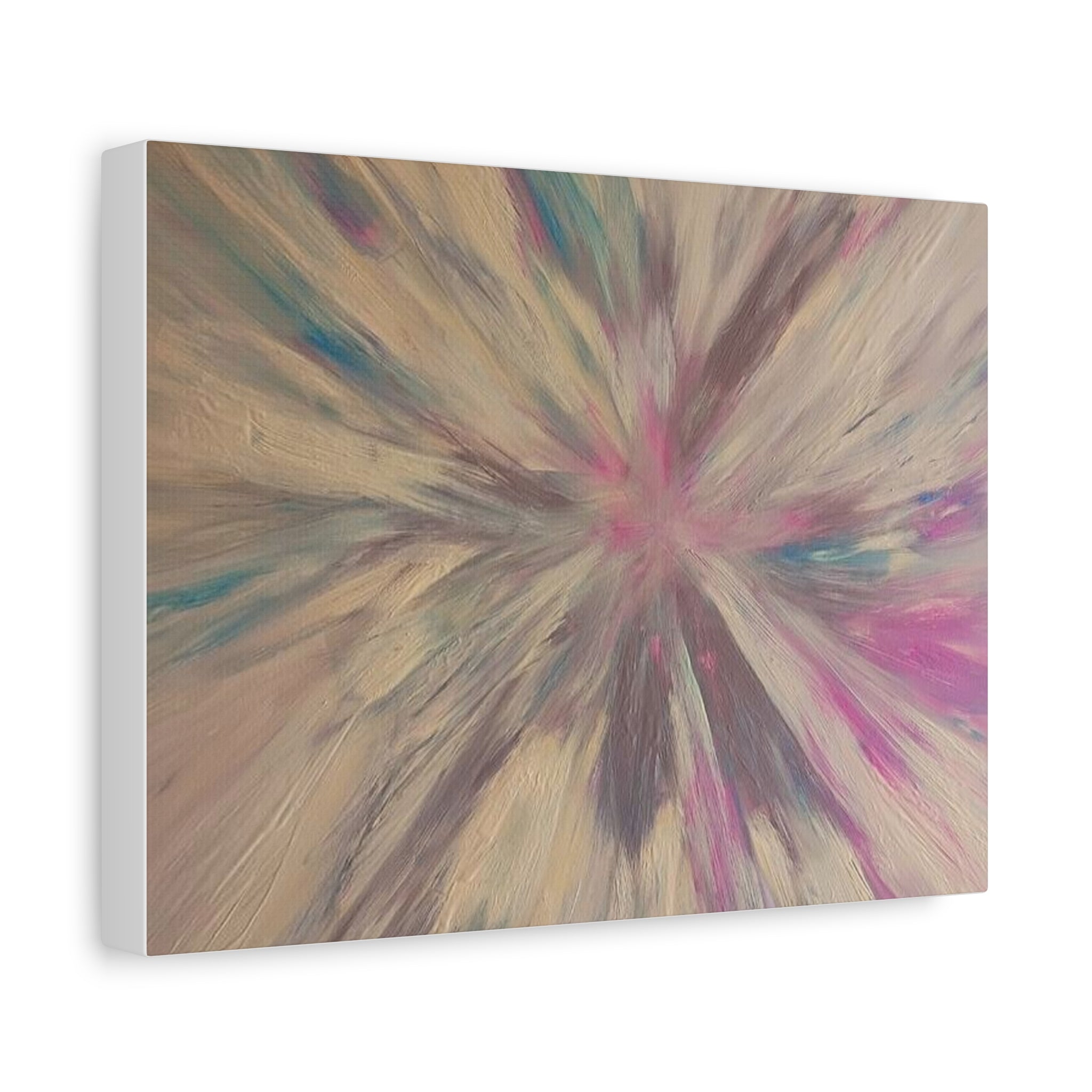 Abstract Burst Matte Canvas Wall Art – Pastel Explosion Stretched 1.25"