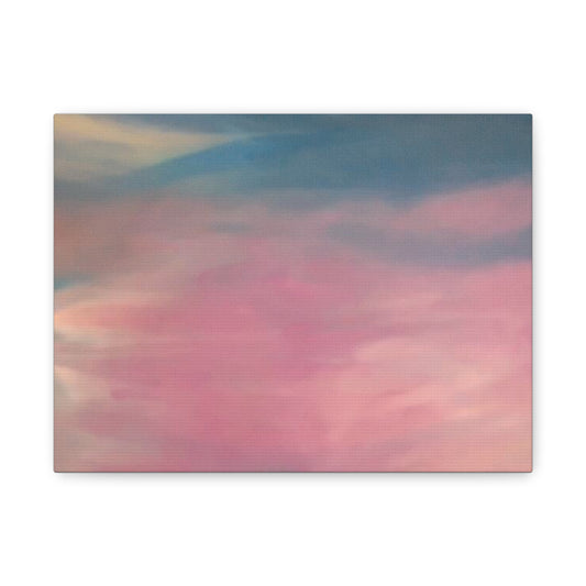 Pastel Sunset Canvas Print — Abstract Pink & Blue Matte Wall Art, Stretched 1.25"
