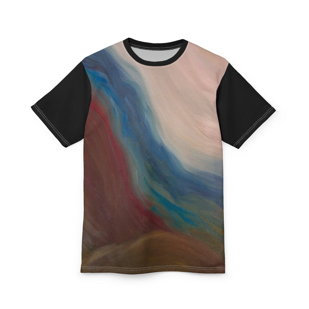 Abstract Coastal Wave T-Shirt – All-Over Print Tee