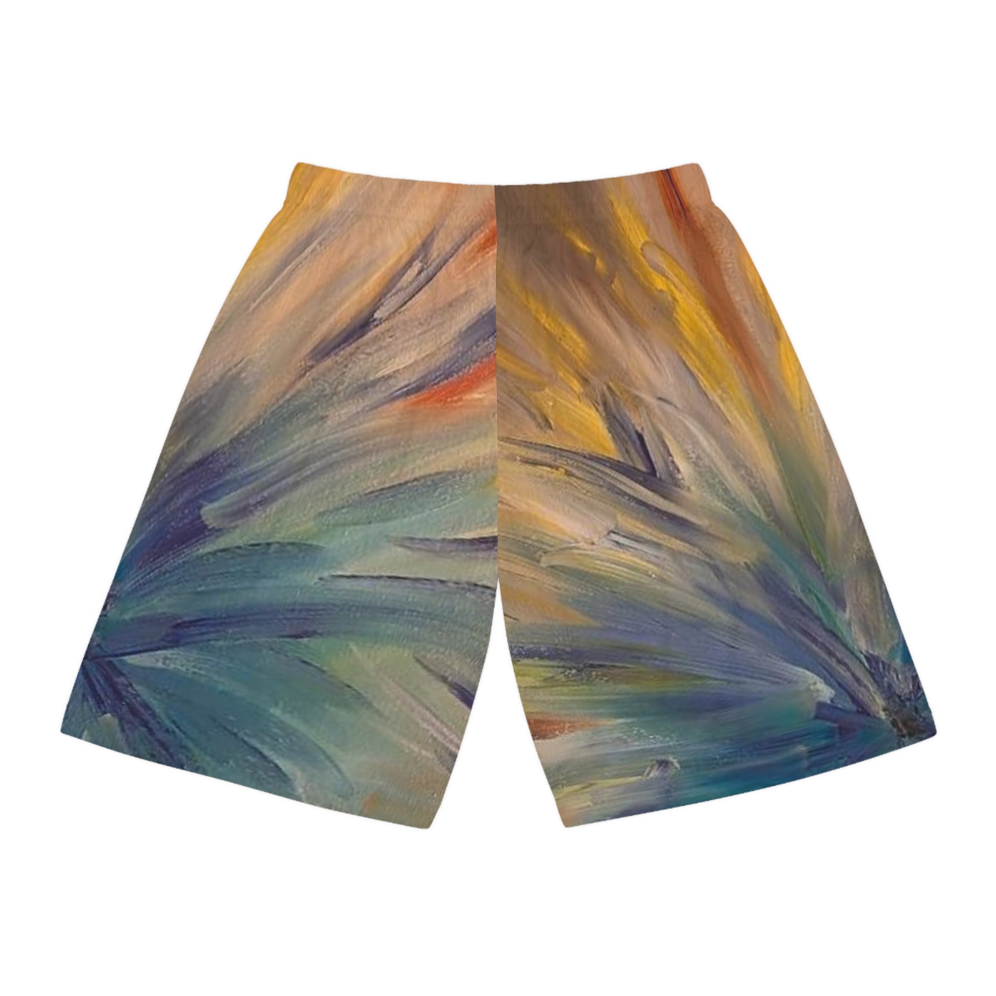 Abstract Oceanic Basketball Shorts – Colorful Swirl AOP Athletic Shorts
