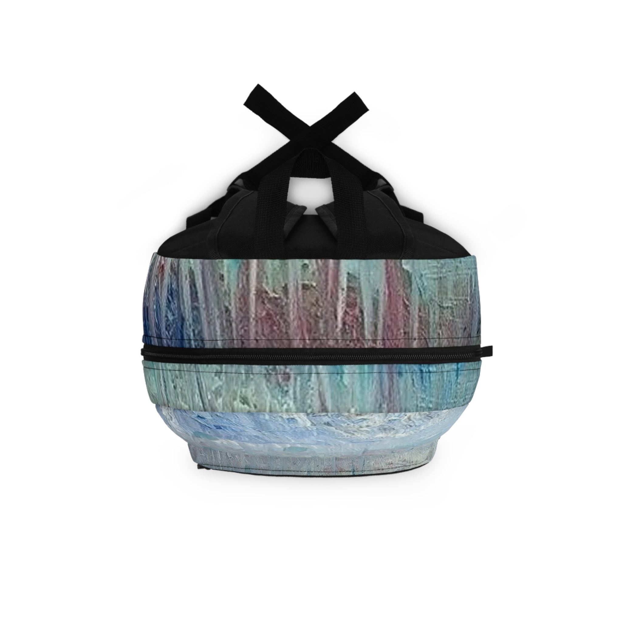 Abstract Ocean Blues Backpack — Pastel Seascape Print School & Travel Bag