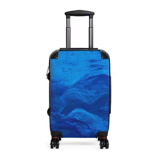 Blue Ocean Carry-On Suitcase — Wave-Pattern Travel Luggage