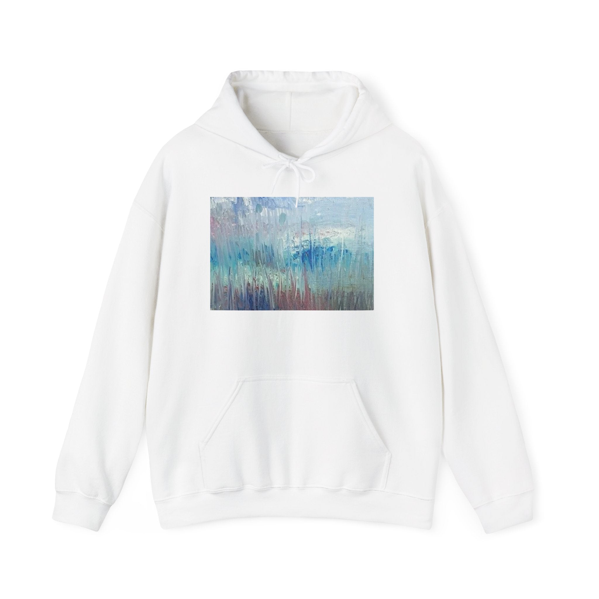 Abstract Ocean Breeze Hoodie — Soothing Blue Seascape Art Sweatshirt