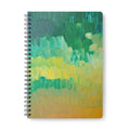 A5 Wirobound Notebook — Green-Blue Abstract Brushstroke Journal