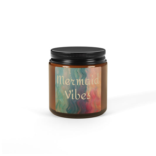Mermaid Vibes Scented Soy Candle — Amber Jar