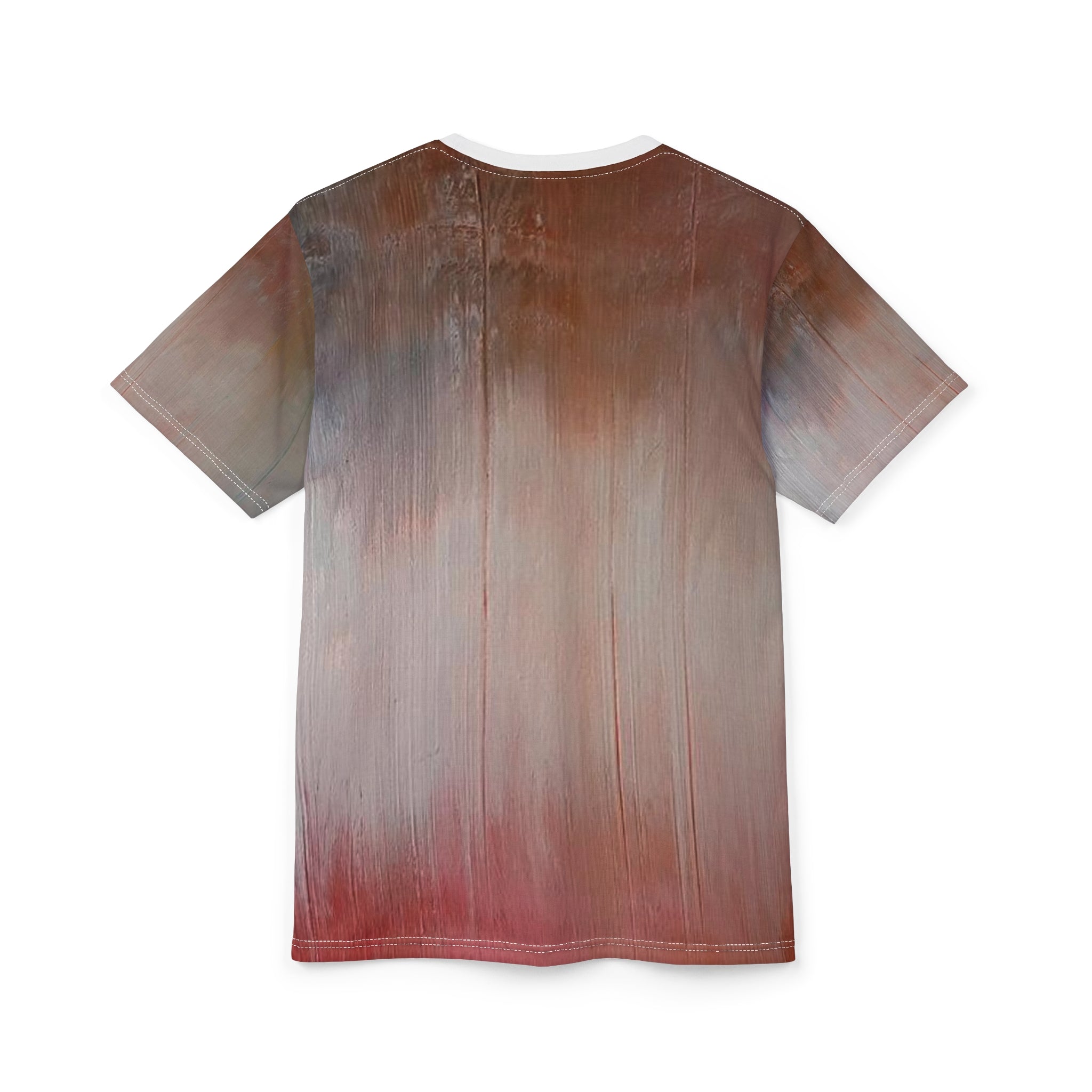 Abstract Ombre Art Tee — Rustic Red & Slate All-Over Print T-Shirt