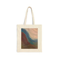 Abstract Beach Wave Canvas Tote — Earthy Sunset Art Tote Bag