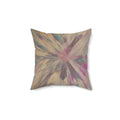Abstract Floral Burst Square Pillow — Pastel Boho Decorative Throw Cushion