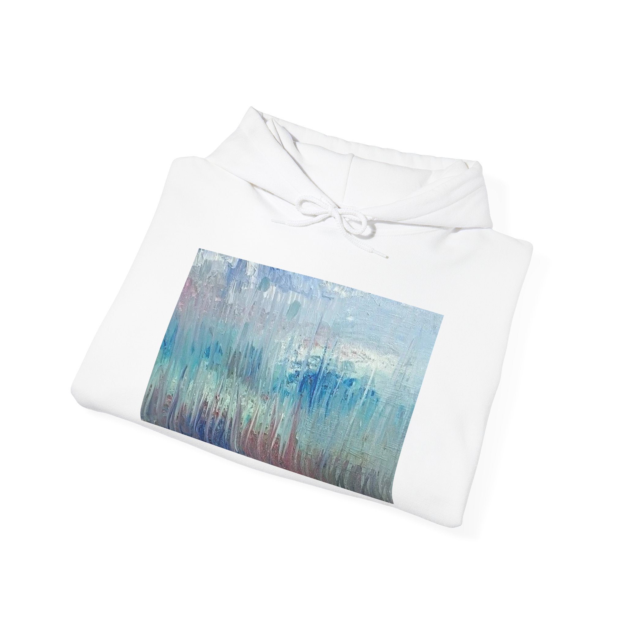 Abstract Ocean Breeze Hoodie — Soothing Blue Seascape Art Sweatshirt
