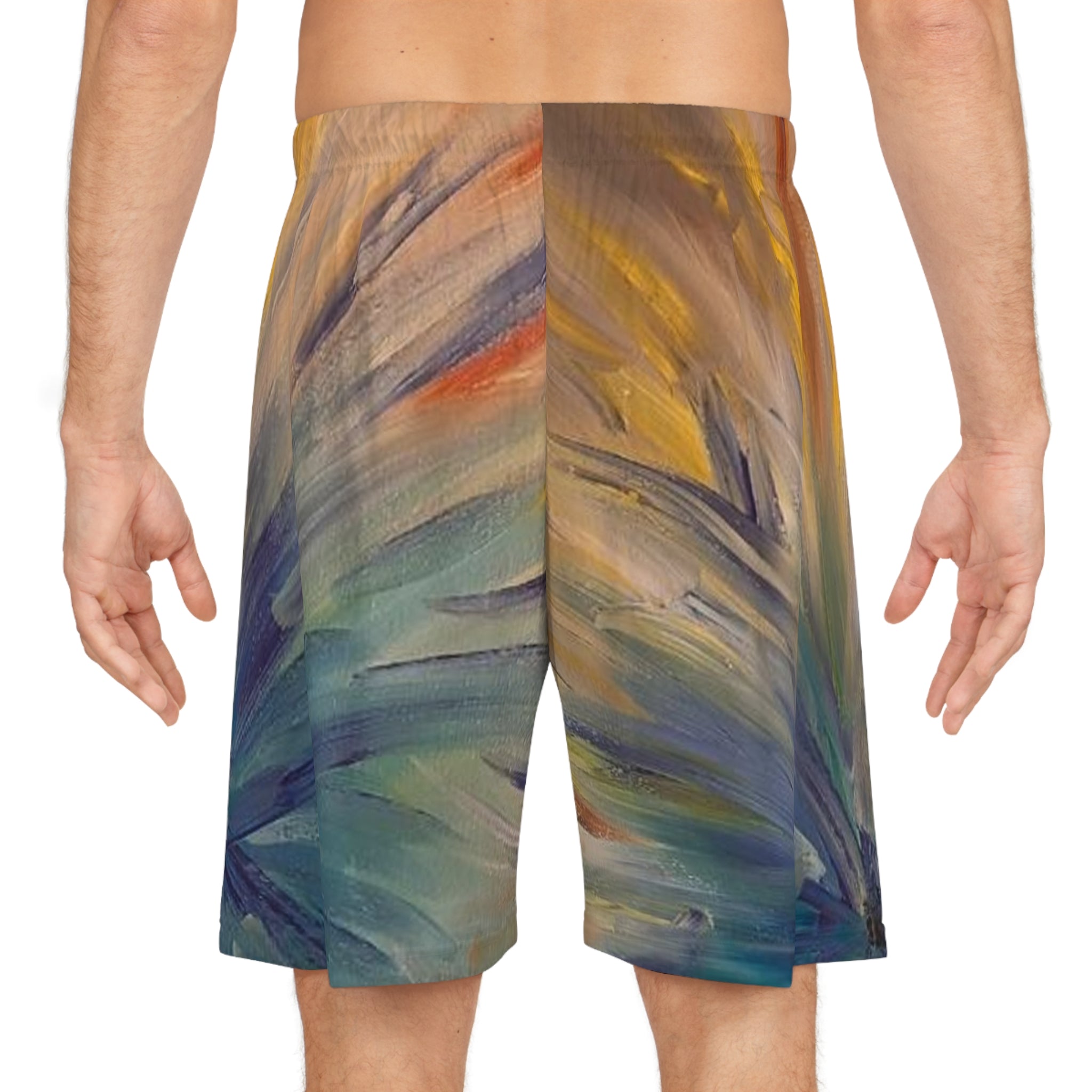 Abstract Oceanic Basketball Shorts – Colorful Swirl AOP Athletic Shorts