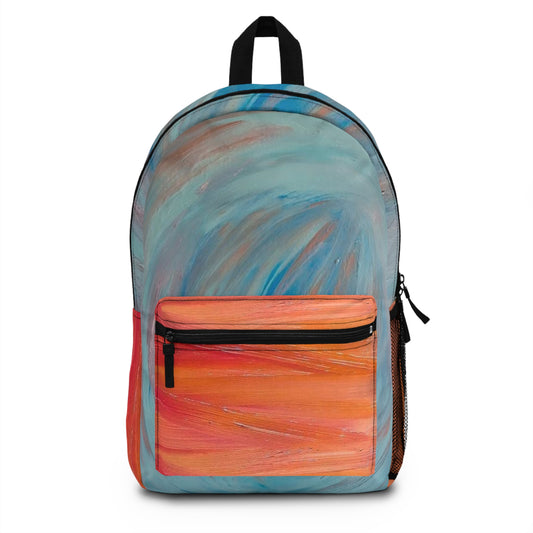 Abstract Sunrise Backpack — Colorful Watercolor Art School & Travel Bag