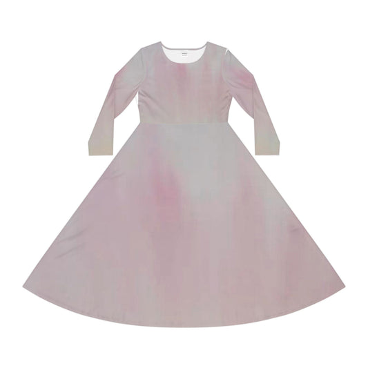 Pastel Pink Ballet Dance Dress — Long Sleeve Twirl Skirt