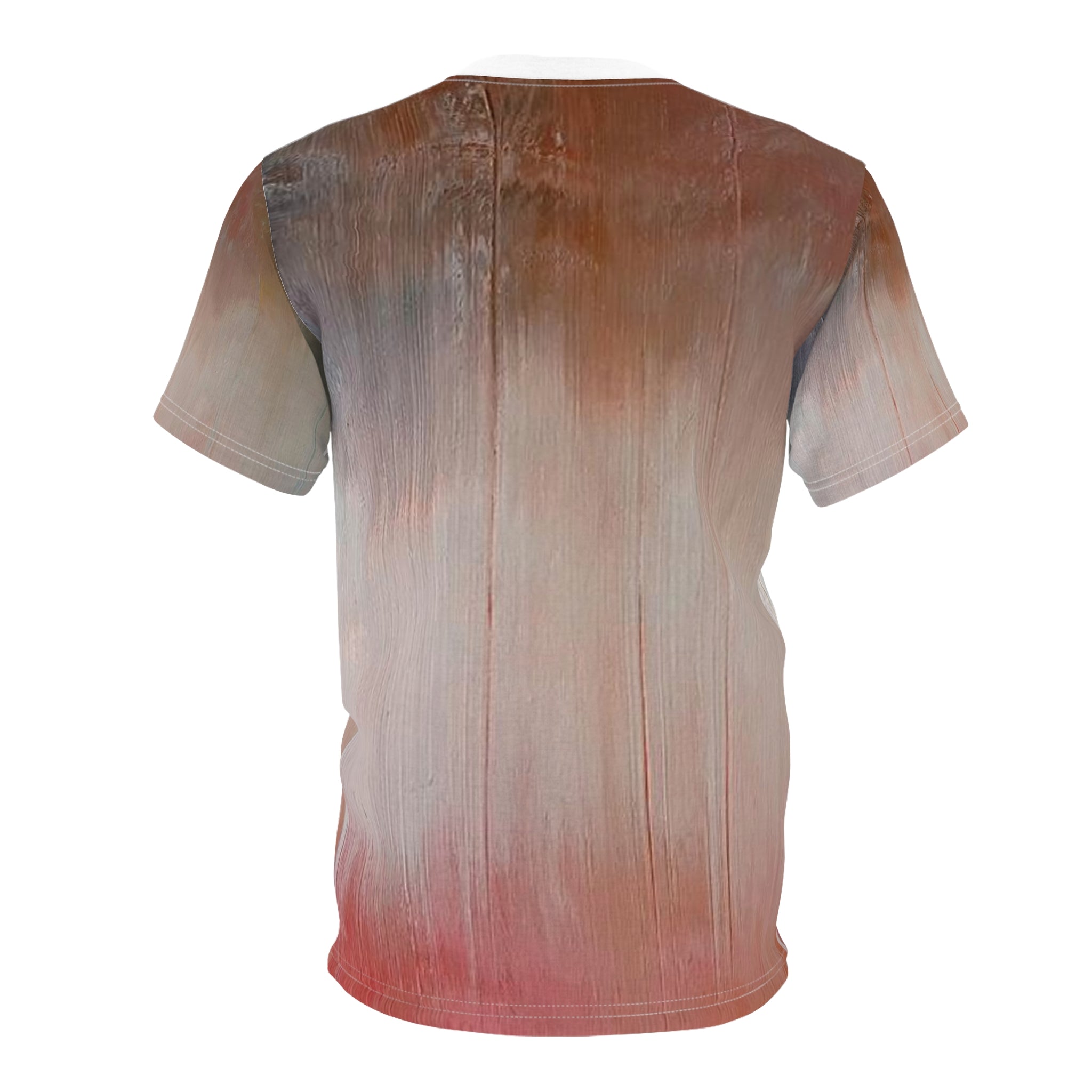 Abstract Ombre Art Tee — Rustic Red & Slate All-Over Print T-Shirt